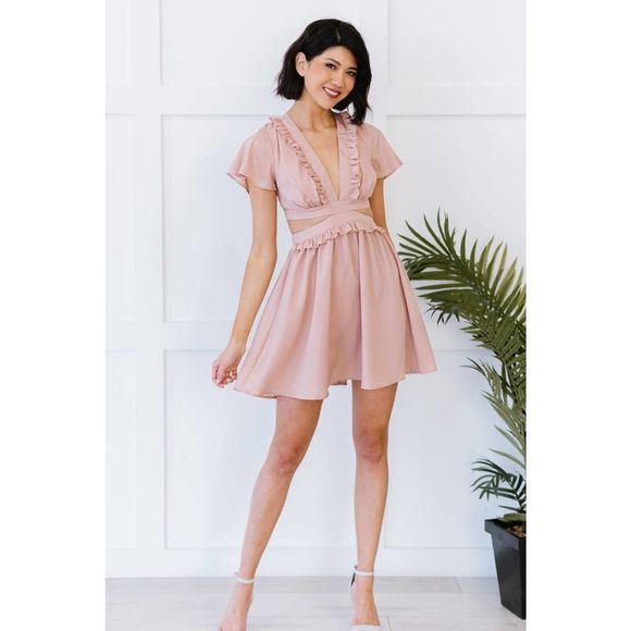 X Dresses & Skirts - Dress Day All Dressed Up Lace-Up Mini Dress